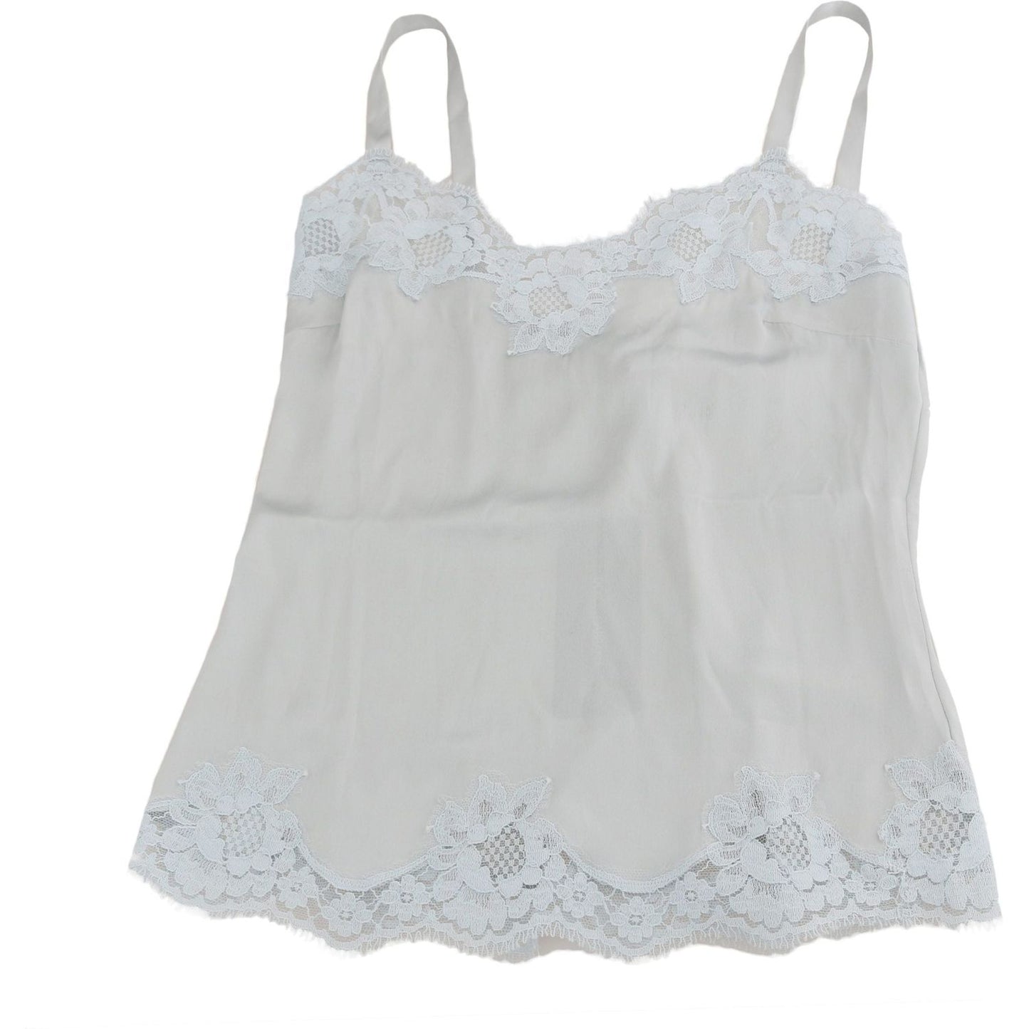 Dolce & Gabbana Silk Stretch Floral Lace Chemise Dress Dolce & Gabbana Gray