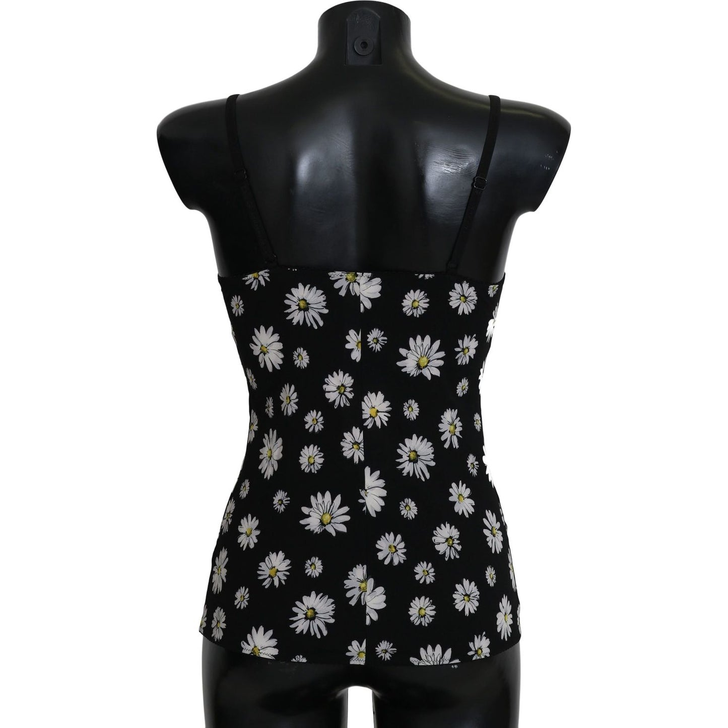 Dolce & Gabbana Elegant Black Daisy Floral Lace Chemise Dress Dolce & Gabbana Black