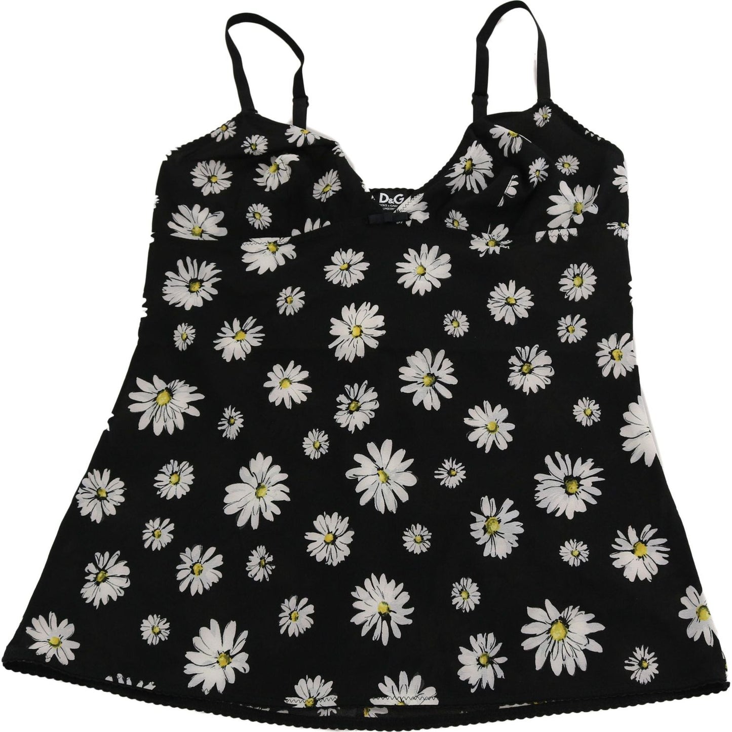 Dolce & Gabbana Elegant Black Daisy Floral Lace Chemise Dress Dolce & Gabbana Gray