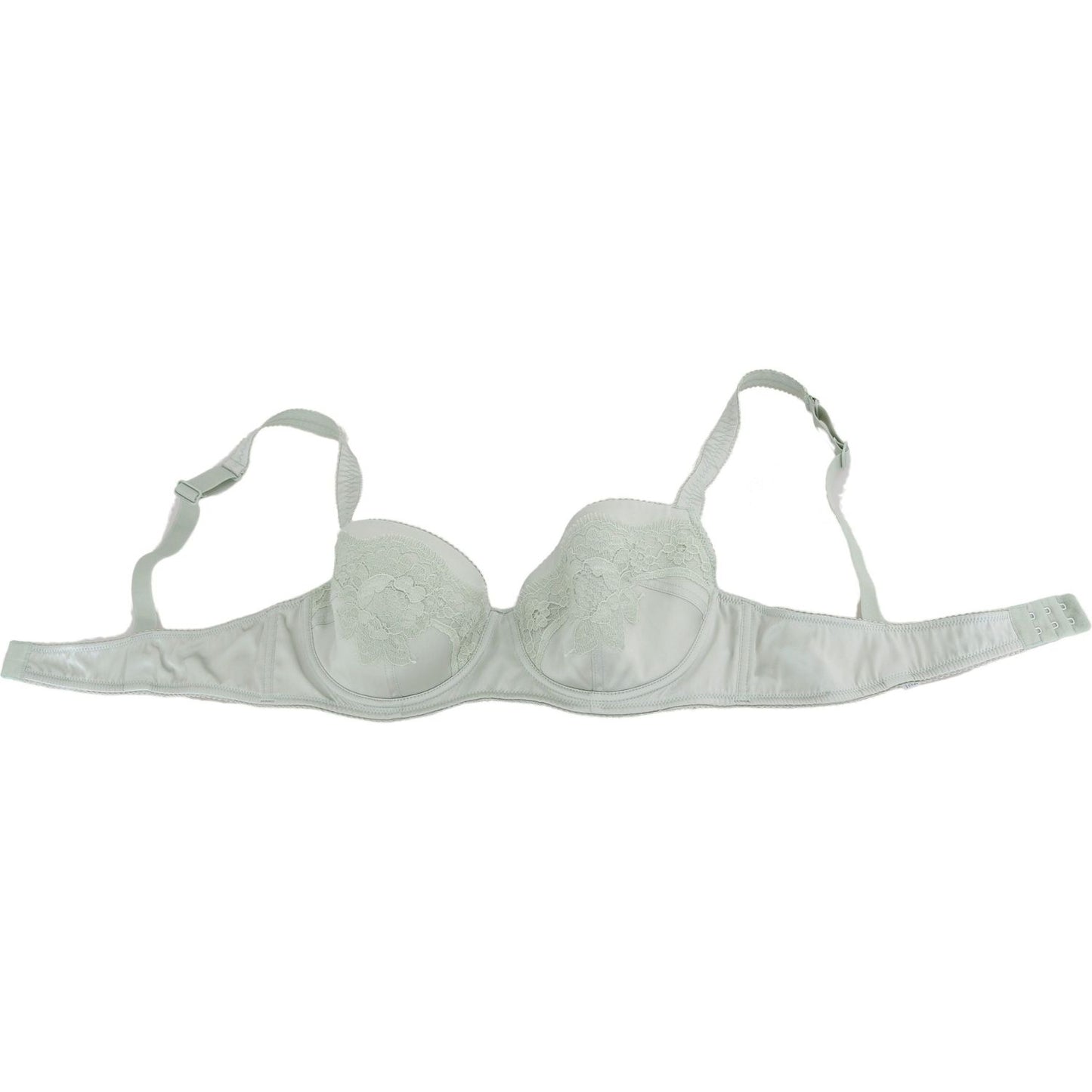 Dolce & Gabbana Elegant Floral Lace Silk Bra Dolce & Gabbana Gray