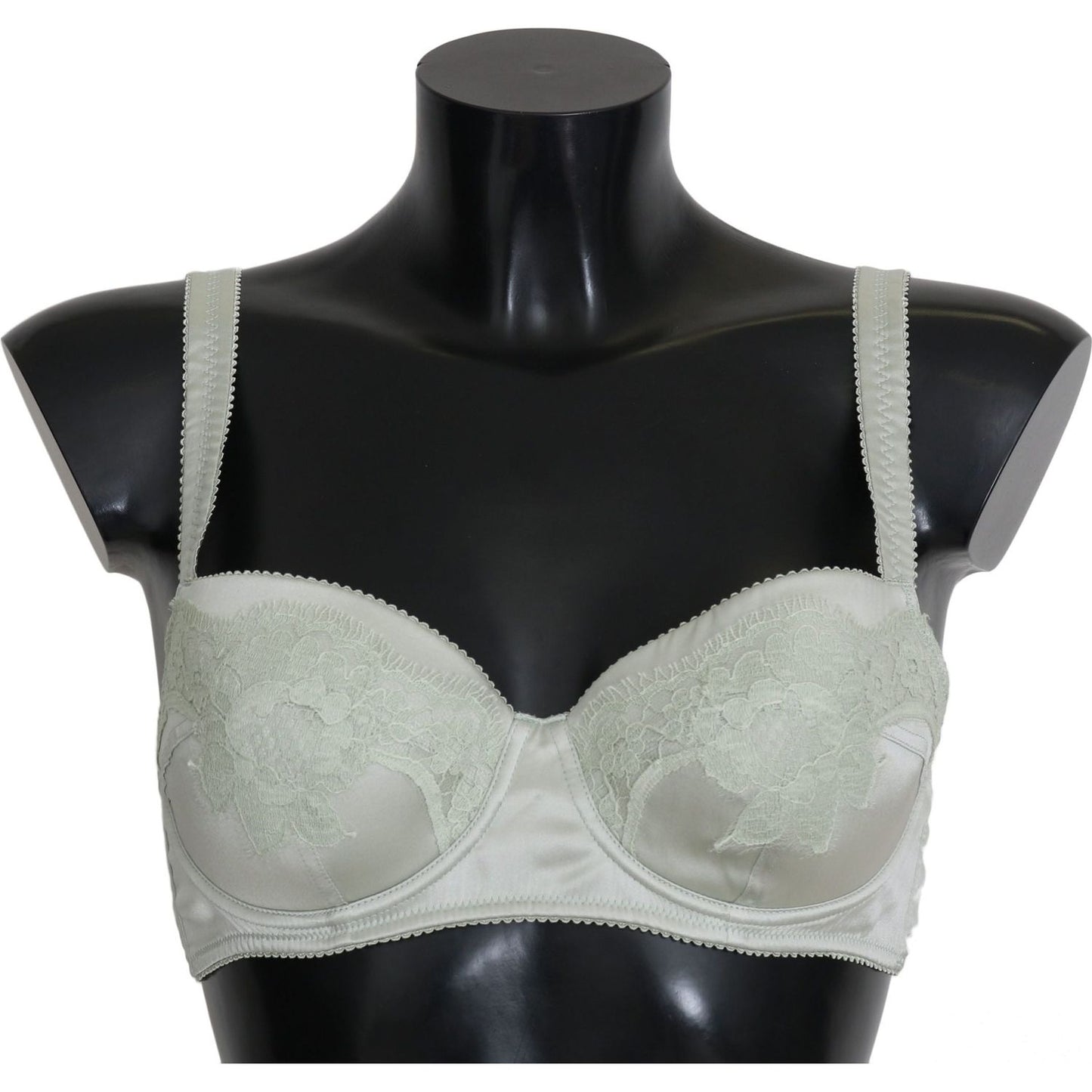 Dolce & Gabbana Elegant Floral Lace Silk Bra Dolce & Gabbana Dark Slate Gray
