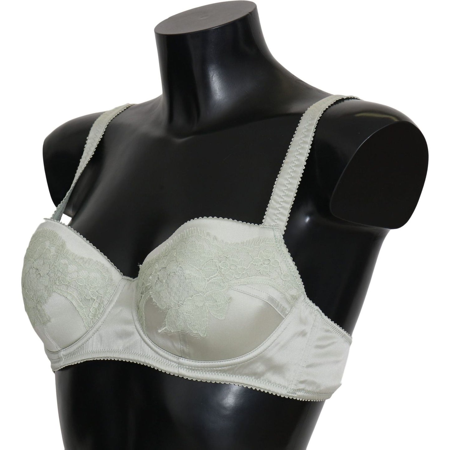 Dolce & Gabbana Elegant Floral Lace Silk Bra Dolce & Gabbana Dark Slate Gray