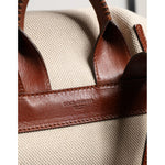 Dolce & Gabbana Beige Brown Canvas Leather EDGE Travel Men Back Pack Bag BAG4710