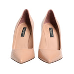 Dolce & Gabbana Beige Patent Leather Stiletto Heel Pump Shoes LA12826-35.5
