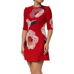 Dolce & Gabbana Red Lace Floral Applique A-line Mini Dress DR81748-36