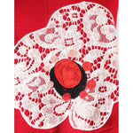 Dolce & Gabbana Red Lace Floral Applique A-line Mini Dress DR81748-36