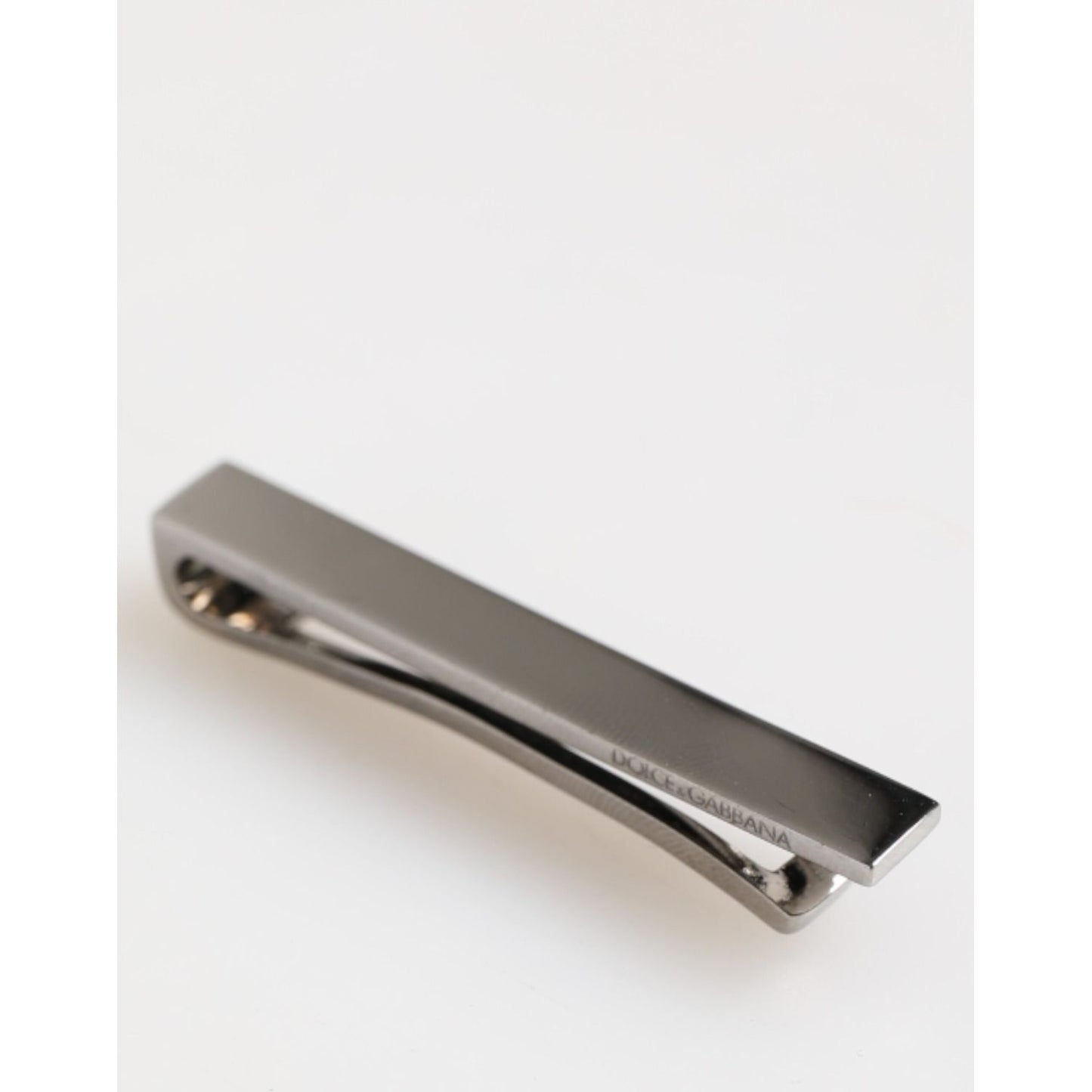 Dolce & Gabbana Silver Tone Brass Logo Branded Men Accessory Tie Clip Bar SMY10721