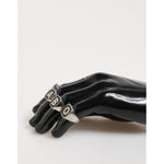 Dolce & Gabbana Silver Tone Brass Lettering Set 5 Pieces Adjustable Ring SMY11233