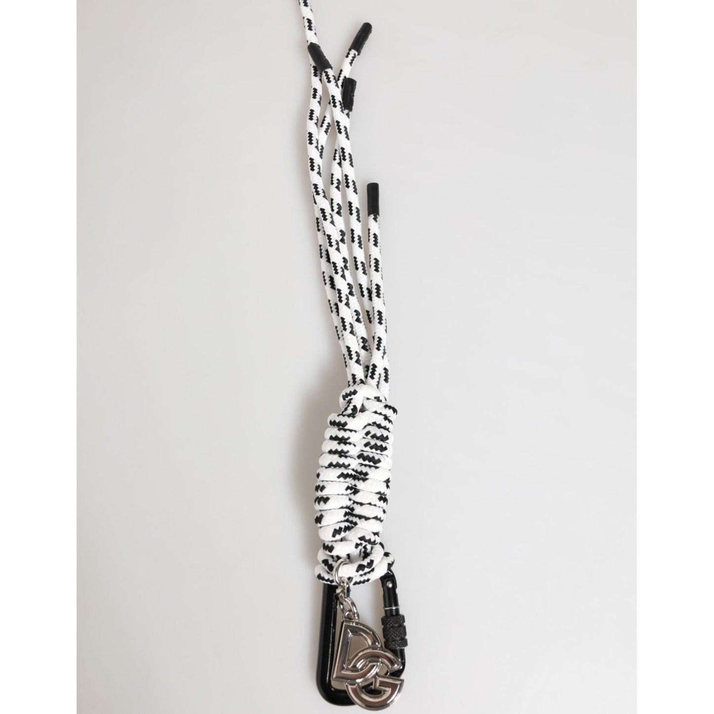Dolce & Gabbana Multicolor Polyester Tape String DG Logo Keychain Keyring with metal hardware in stylish design.