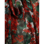 Dolce & Gabbana Multicolor Floral Silk Collar Blouse