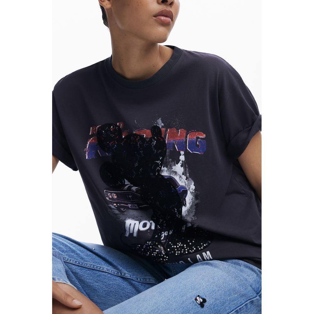 Desigual Black Cotton Women T-Shirt DE-39747-XS