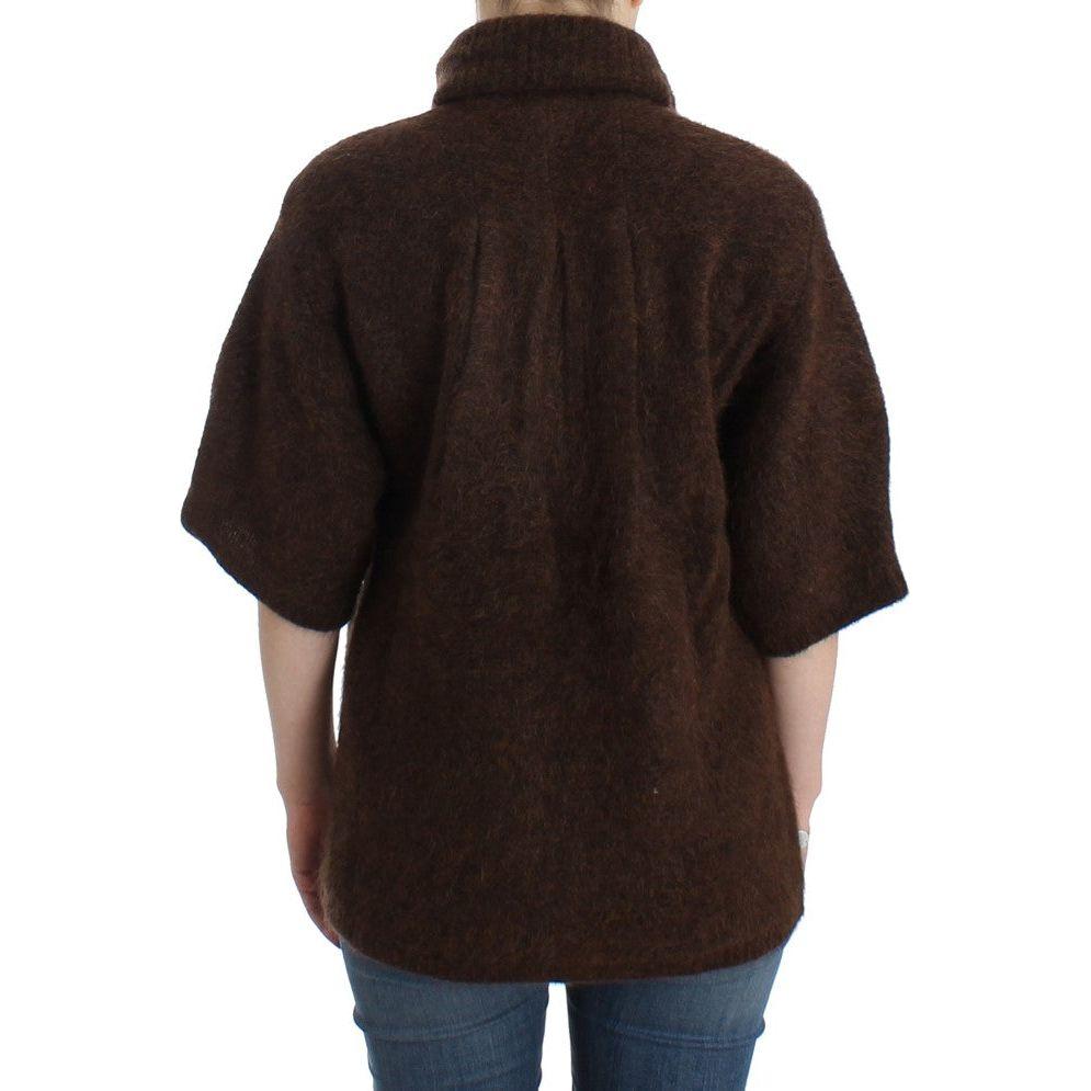 Cavalli Elegant Short Sleeved Brown Cardigan Cavalli Black