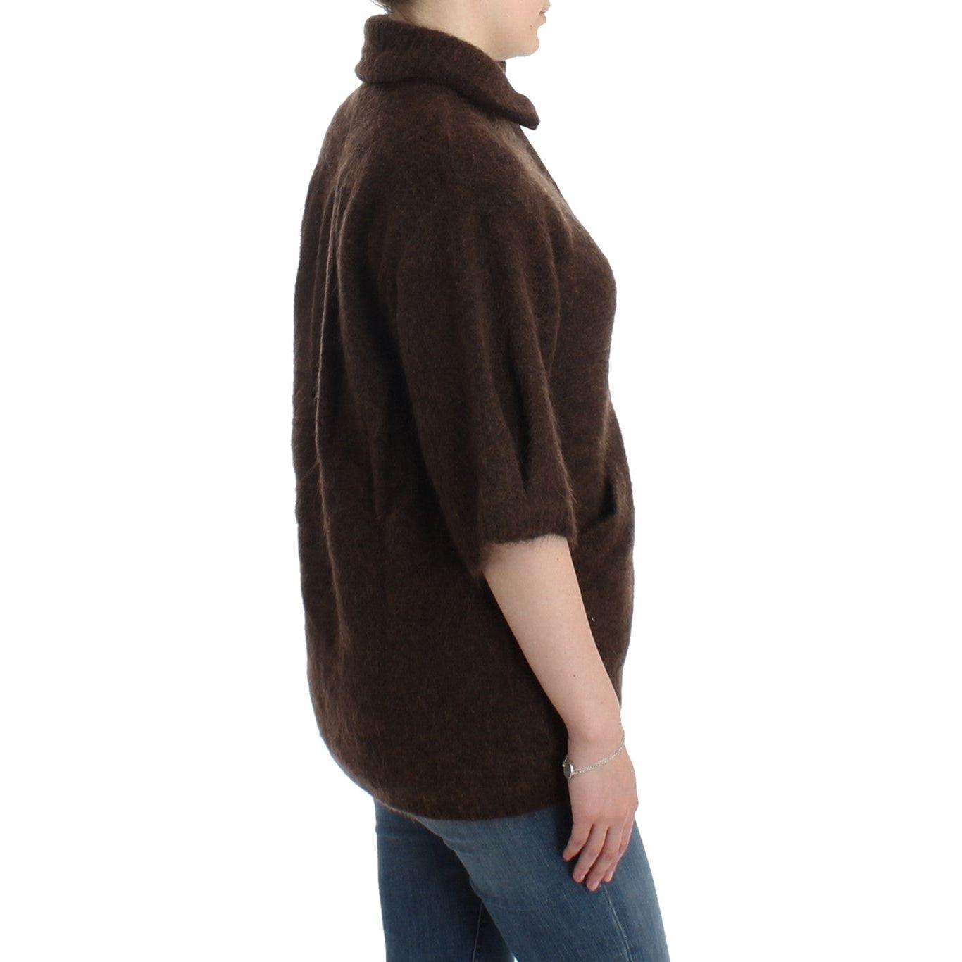 Cavalli Elegant Short Sleeved Brown Cardigan Cavalli Dark Slate Gray