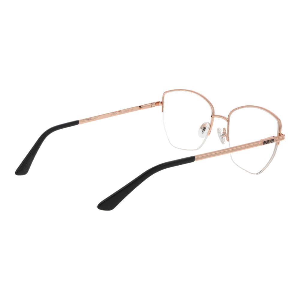 Guess Gray Metal Glasses (Frames) for women with grey half-rim metal frame and demo lenses, includes branded case, elegant style.