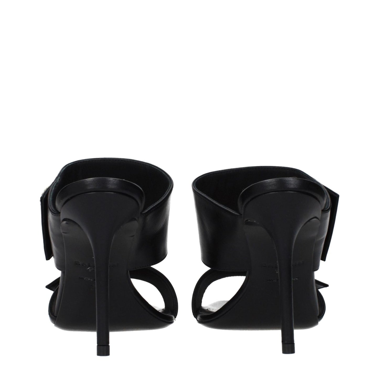 Balmain Black Leather Stiletto Heel Sandals