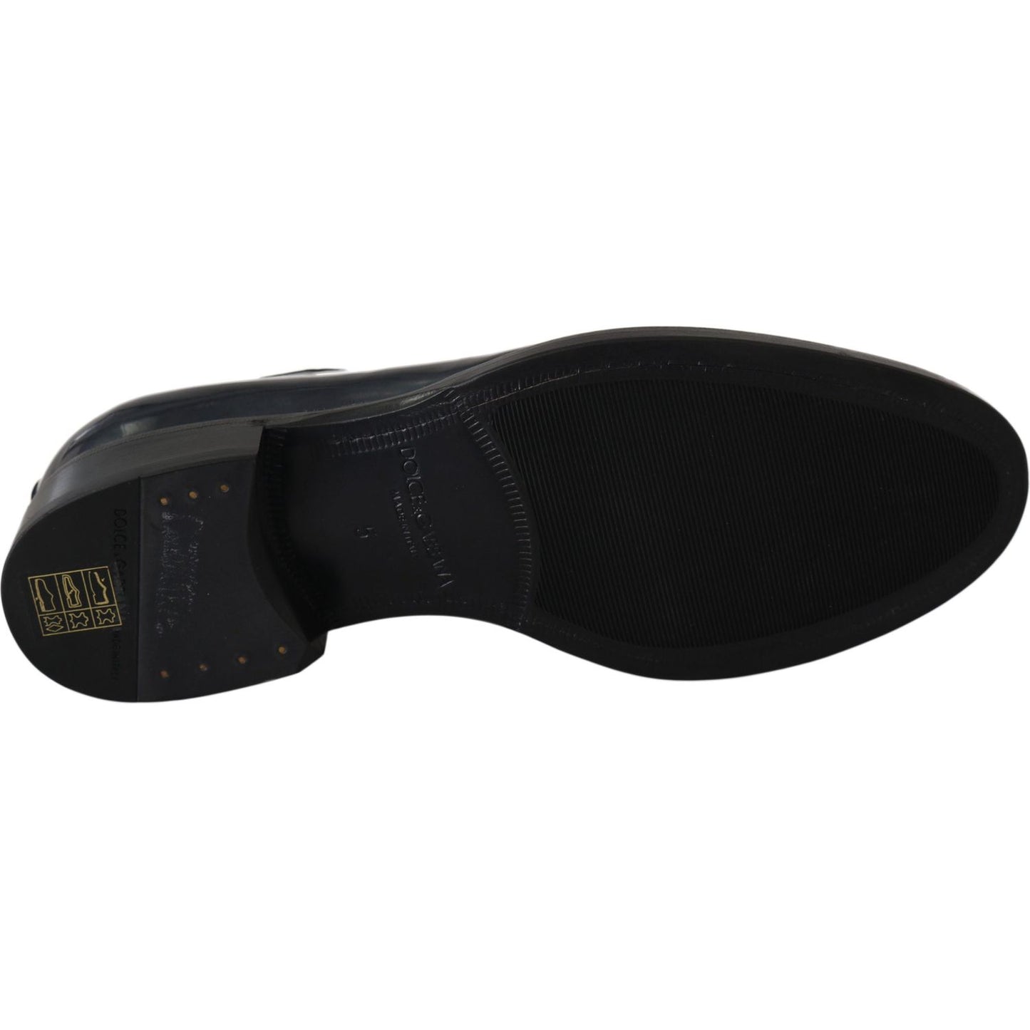 Dolce & Gabbana Elegant Blue Leather Derby Dress Shoes Dolce & Gabbana Black