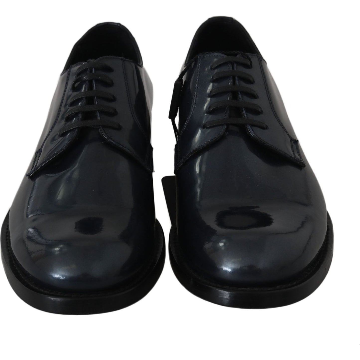Dolce & Gabbana Elegant Blue Leather Derby Dress Shoes Dolce & Gabbana Black