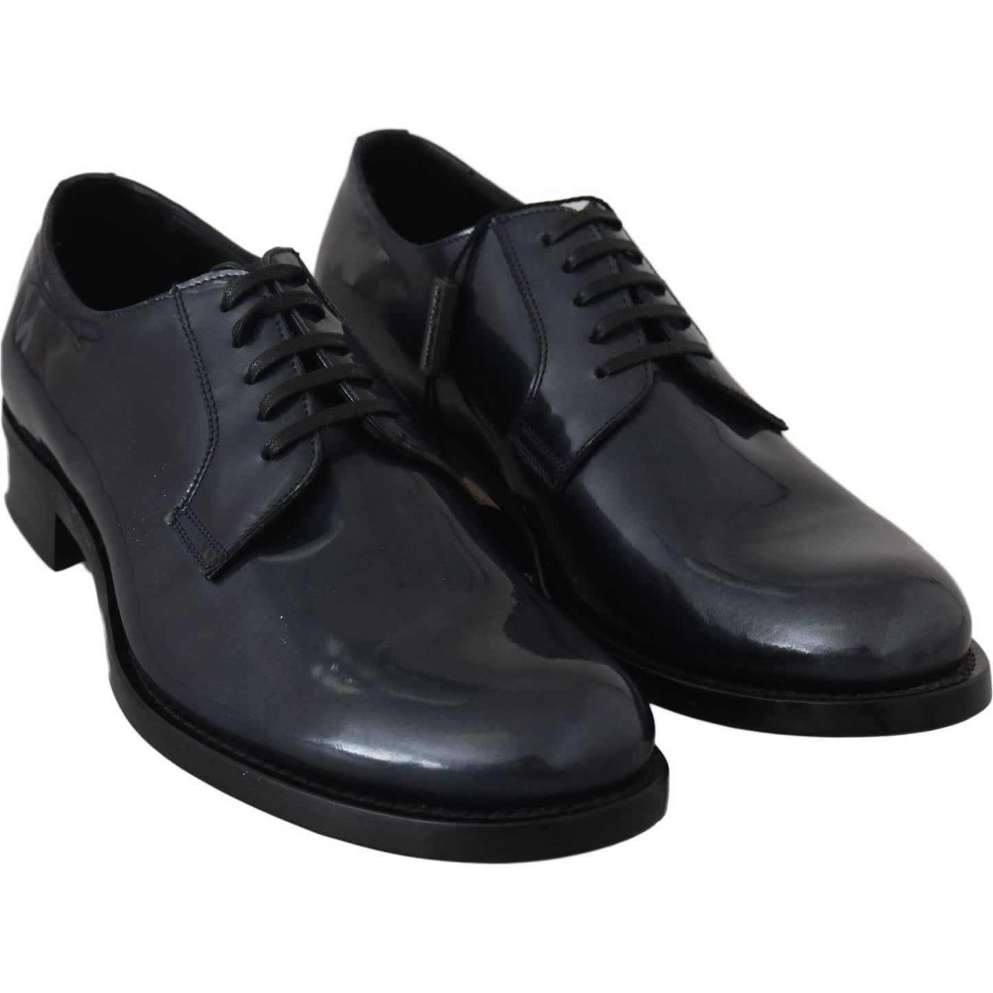 Dolce & Gabbana Elegant Blue Leather Derby Dress Shoes Dolce & Gabbana Dark Slate Gray