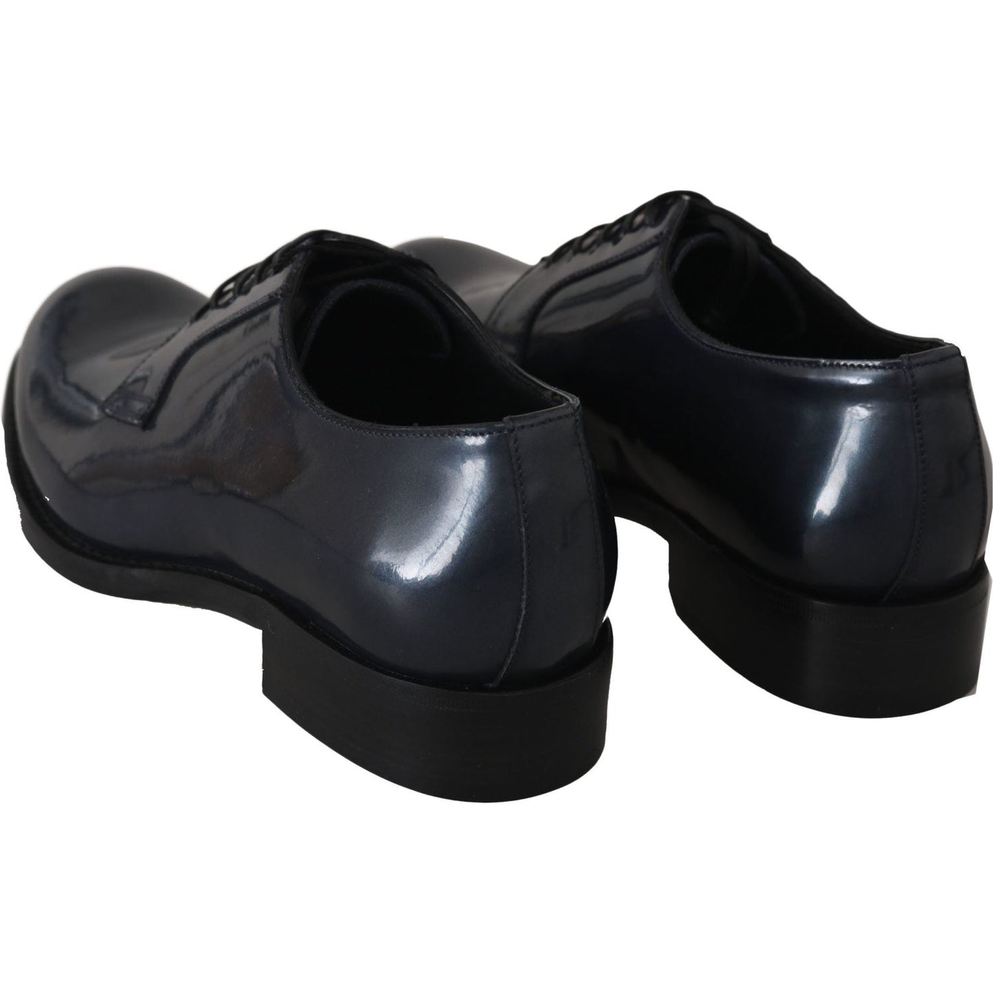 Dolce & Gabbana Elegant Blue Leather Derby Dress Shoes Dolce & Gabbana Black