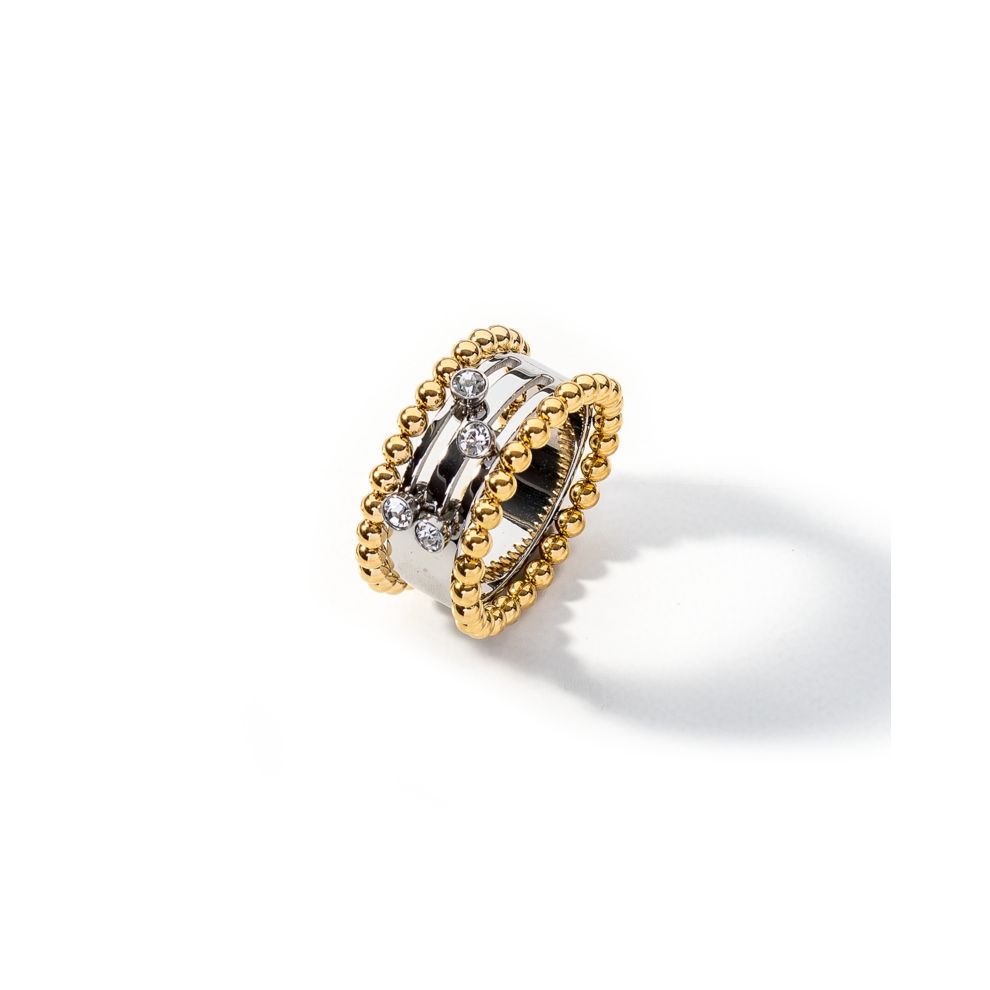 Gold and silver ring, AN JEWELS JEWELRY Mod. AL.RSOKLYC-8, featuring sparkling gemstones and intricate design.