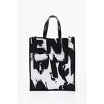 Alexander McQueen Alexander McQueen Logoed Fabric Tote Bag with Leather Detail ALP603751GD 1728,74866327712,Alexander McQueen,Bags,Black and White,Men,Men - Bags,New with tags,Shoulder Bags - Men - Bags