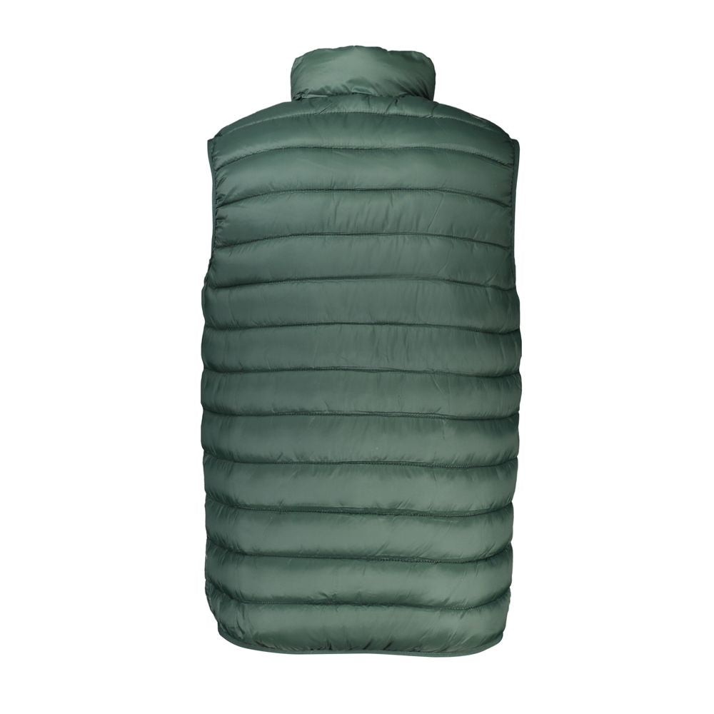 Armata Di Mare Green Polyamide Men JacketElevate your wardrobe with the cutting-edge style of Armata Di Mare. This sleeveless jacket is more than an outerwear piece; it’s a statement of sophistication and trendsetting. Designed for the fashion-forward ind