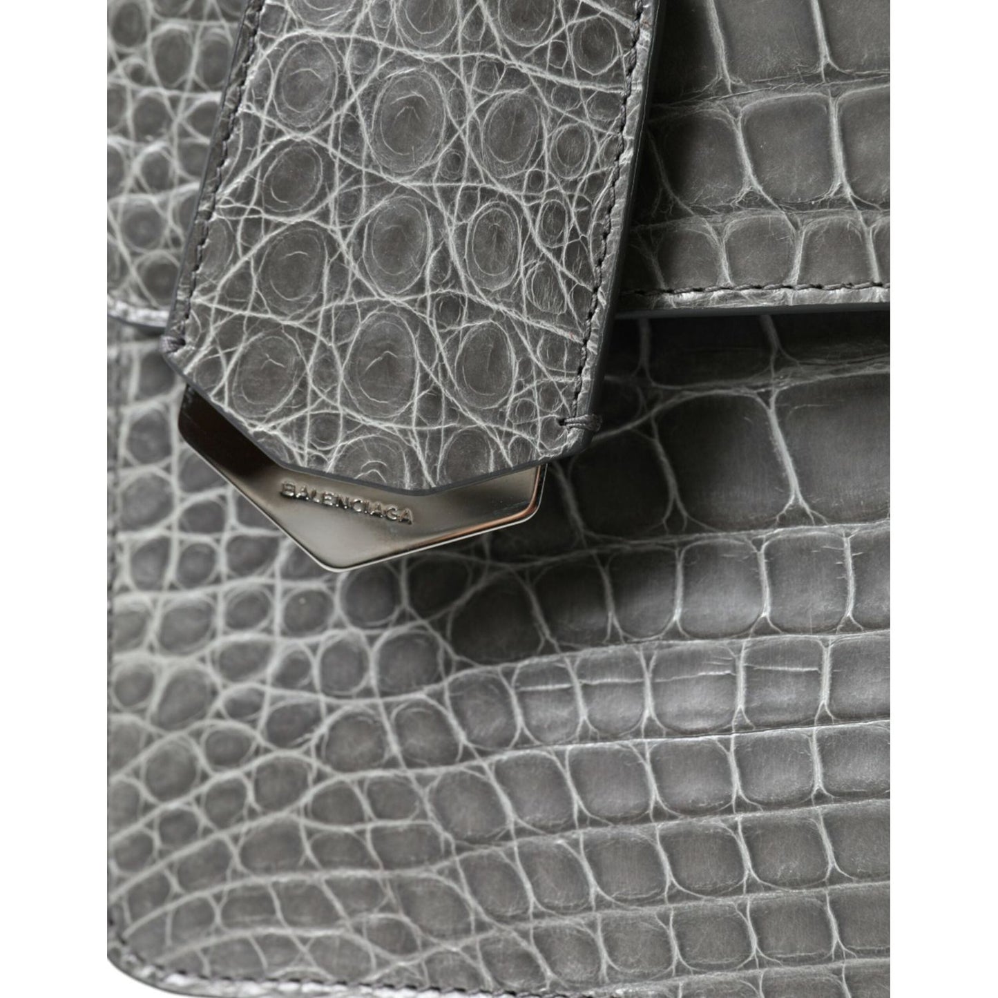 Balenciaga Balenciaga Alligator Leather Medium Shoulder Bag BAG1170 Balenciaga,Category-Bags,Gender-Women,Gray,Material: 100% Alligator Leather,New with tags,Shoulder Bags - Women - Bags,Subcategory-Shoulder,Women