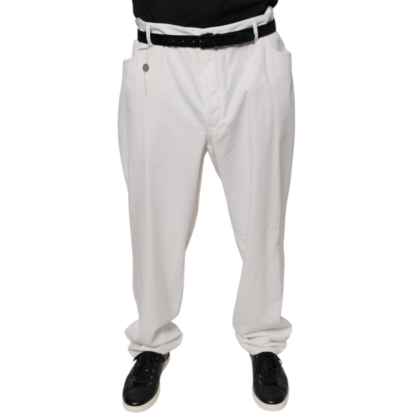 Brunello Cucinelli Brunello Cucinelli White Cotton Men Dress Tapered Pants PAN75614-64 1728,64,67345645728,Brunello Cucinelli,Jeans & Pants - Men - Clothing,Material: 100% Cotton,Men,New with tags,White
