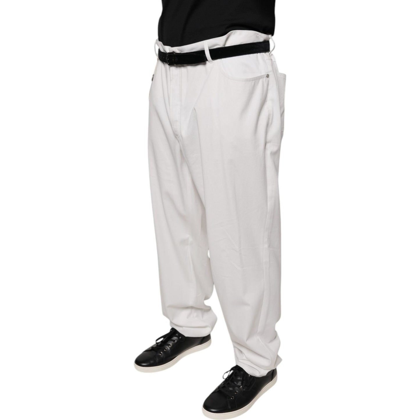 Brunello Cucinelli Brunello Cucinelli White Cotton Men Dress Tapered Pants PAN75614-64 1728,64,67345645728,Brunello Cucinelli,Jeans & Pants - Men - Clothing,Material: 100% Cotton,Men,New with tags,White