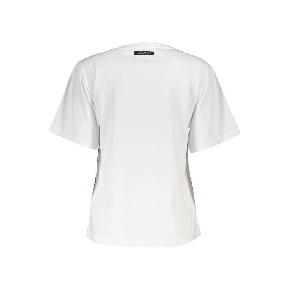 Cavalli Class Cavalli Class White Cotton Women T-Shirt CA-37632-L