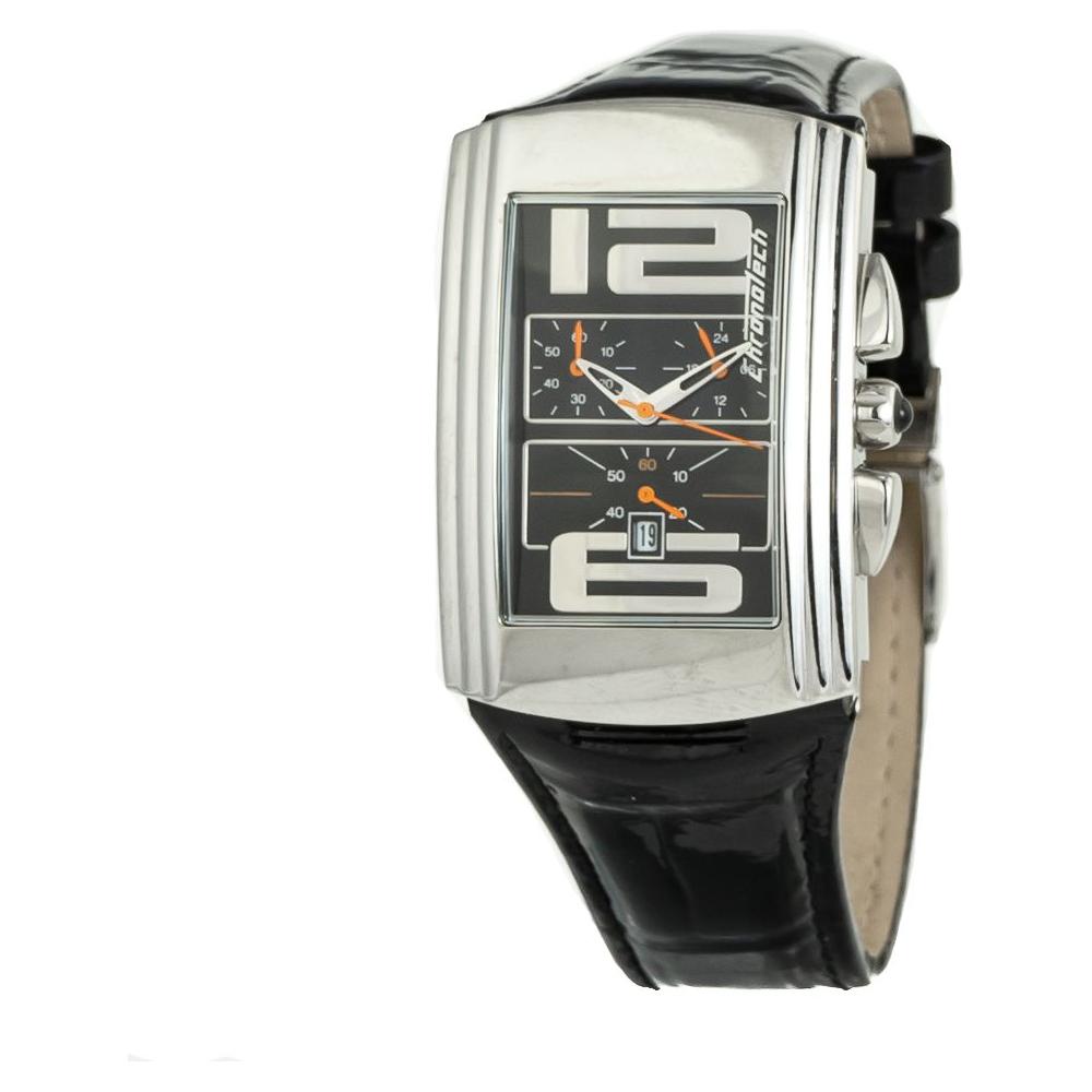 Chronotech Chronotech Black Leather Watch CHCT7018B04AC 1728,67434610848,Black,Chronotech,New with tags,Unisex,Unisex Watches - Watches