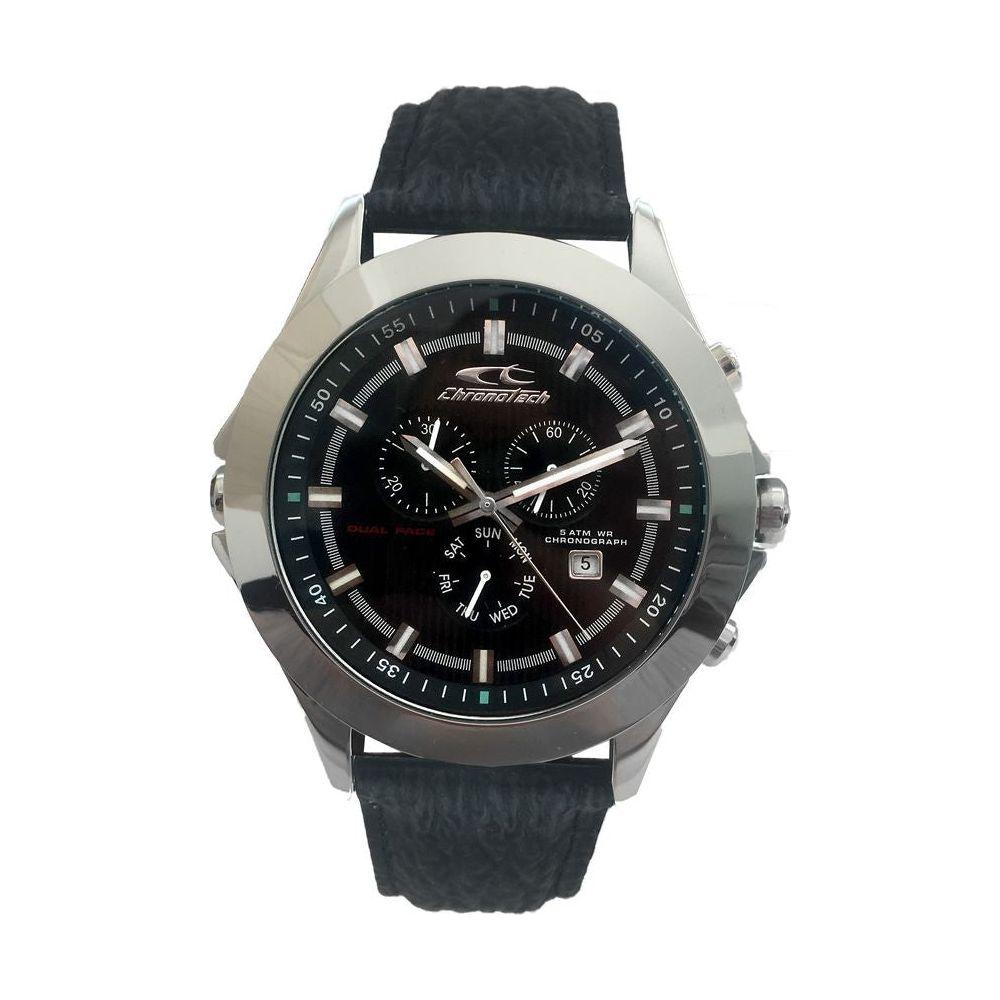 Chronotech Chronotech Black Leather Watch CHCT7636M01AC 1728,Black,Chronotech,Men,New with tags,Watches for Men - Watches