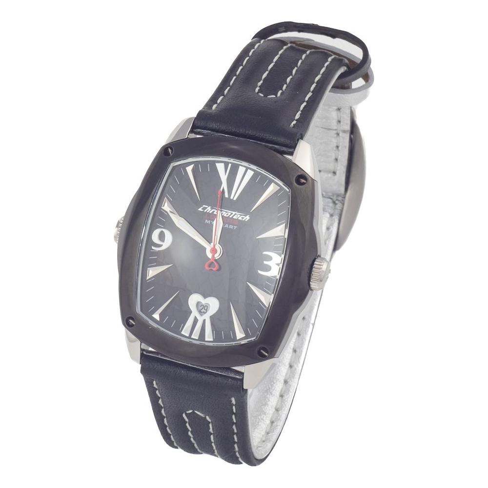 Chronotech Chronotech Black Leather Watch CHCT7696L12AC 1728,Black,Chronotech,New with tags,Unisex,Unisex Watches - Watches