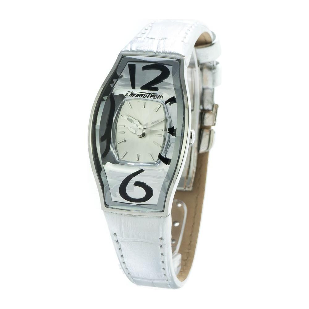 Chronotech Silver Leather Watch 1728,Chronotech,New with tags,Silver,Watches for Women - Watches,Women Chronotech CHCT7932L52AC