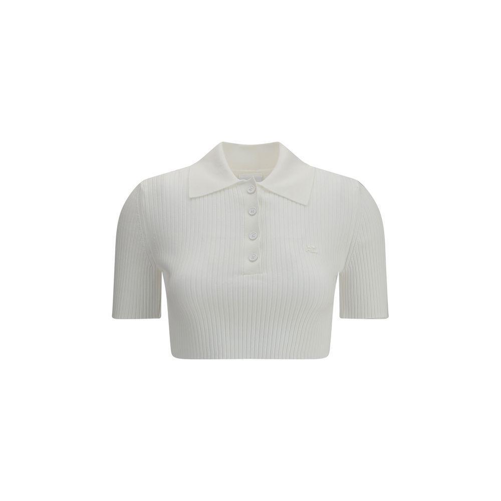 Courrėges Courrėges Cropped Polo Shirt 1728,72470364320,Clothing,Courrėges,M,New with tags,Polo Shirt - Women - Clothing,S,White,Women,Women - Clothing CO-125MPO046FI00010001-S