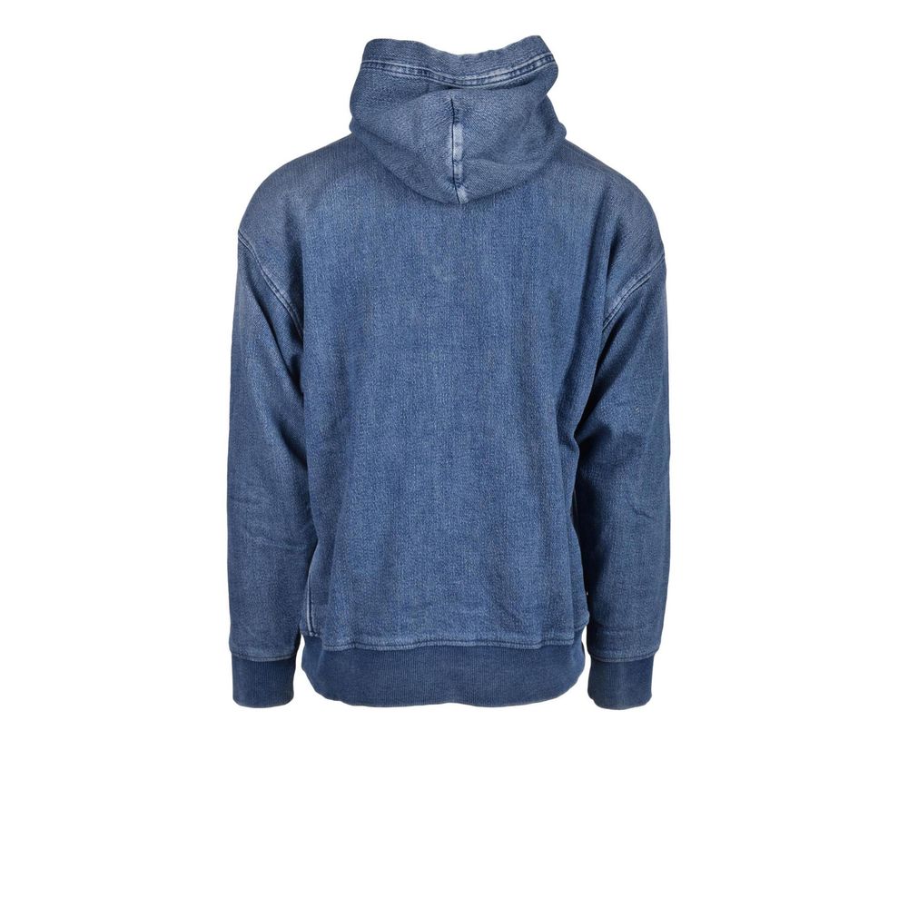 Diesel Blue Cotton Hoodie