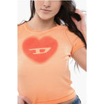 Diesel RED TAG Ribbed Cropped T-ELE Crew-neck T-shirt