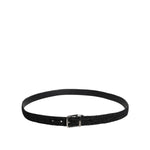 Dolce & Gabbana Black Cotton Blend Silver Metal Buckle Belt BEL9281-110