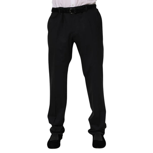 Dolce & Gabbana Black Wool Formal Dress Men Trousers Pants
