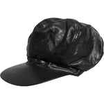 Dolce & Gabbana Dolce & Gabbana Black Calf Newsboy Capello Cabbie Hat HAT9852 1728,67345645728,Accessories,Black,Dolce & Gabbana,Hat - Women - Accessories,Material: Leather,Preowned / Defect,Women,Women - Accessories