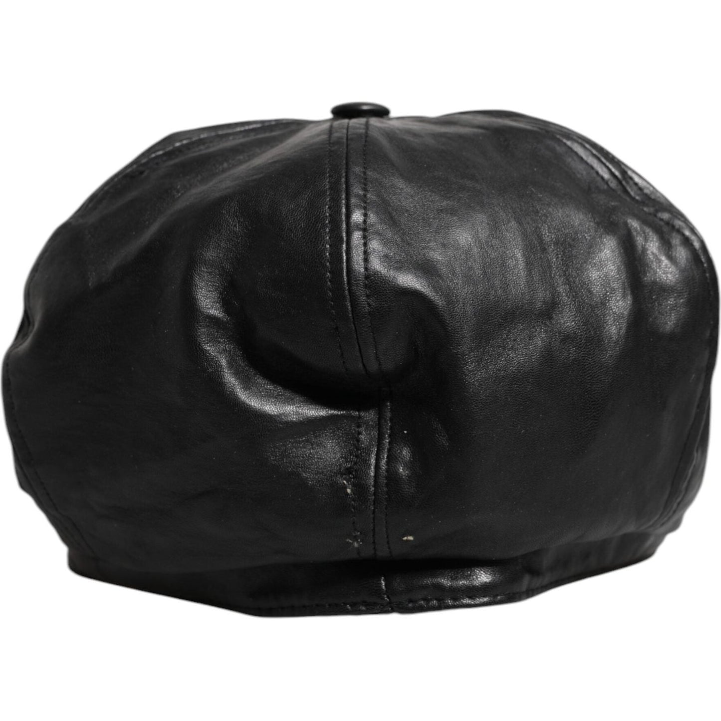 Dolce & Gabbana Dolce & Gabbana Black Calf Newsboy Capello Cabbie Hat HAT9852 1728,67345645728,Accessories,Black,Dolce & Gabbana,Hat - Women - Accessories,Material: Leather,Preowned / Defect,Women,Women - Accessories
