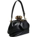 Dolce & Gabbana Black Calfskin Leather Shoulder Clutch Bag Dolce & Gabbana Black