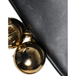 Dolce & Gabbana Black Calfskin Leather Shoulder Clutch Bag Dolce & Gabbana Dark Slate Gray