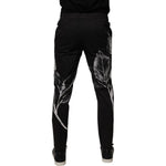 Dolce & Gabbana Black Cotton Floral Skinny Dress Pants