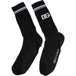 Dolce & Gabbana Dolce & Gabbana Black Cotton Logo Mid Calf Men Socks SCS2191-XL 1728,67345645728,Accessories,Black,Dolce & Gabbana,Material: Cotton,Men,Men - Accessories,Preowned / Defect,Socks - Men - Accessories,XL