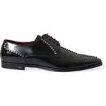 Dolce & Gabbana Black Leather Crystal Dress Formal Shoes Dolce & Gabbana Dark Slate Gray