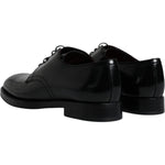 Dolce & Gabbana Black Leather Lace Up Men Derby Formal Shoes Dolce & Gabbana Black