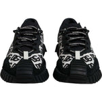 Dolce & Gabbana-Dolce & Gabbana Black Logo Lace Up Low Top NS1 Sneakers Shoes-1728,67345645728,Black and White,Dolce & Gabbana,EU44/US11,Material: 70% Nylon 20% Leather 10% Elastane,Men,Men - Shoes,Preowned / Defect,Shoes,Sneakers - Men - Shoes-MV7194#1-4