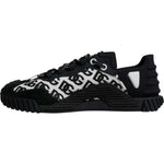 Dolce & Gabbana-Dolce & Gabbana Black Logo Lace Up Low Top NS1 Sneakers Shoes-1728,67345645728,Black and White,Dolce & Gabbana,EU44/US11,Material: 70% Nylon 20% Leather 10% Elastane,Men,Men - Shoes,Preowned / Defect,Shoes,Sneakers - Men - Shoes-MV7194#1-4