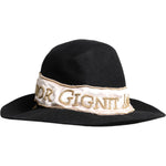 Dolce & Gabbana Dolce & Gabbana Black Logo Sequin Embroidery Wide Brim Hat HAT9645-57 1728,57 cm|S,67345645728,Accessories,Black,Dolce & Gabbana,Hat - Women - Accessories,Material: 90% Rabbit 6% Viscose 4% Cotton,New with tags,Women,Women - Accessories